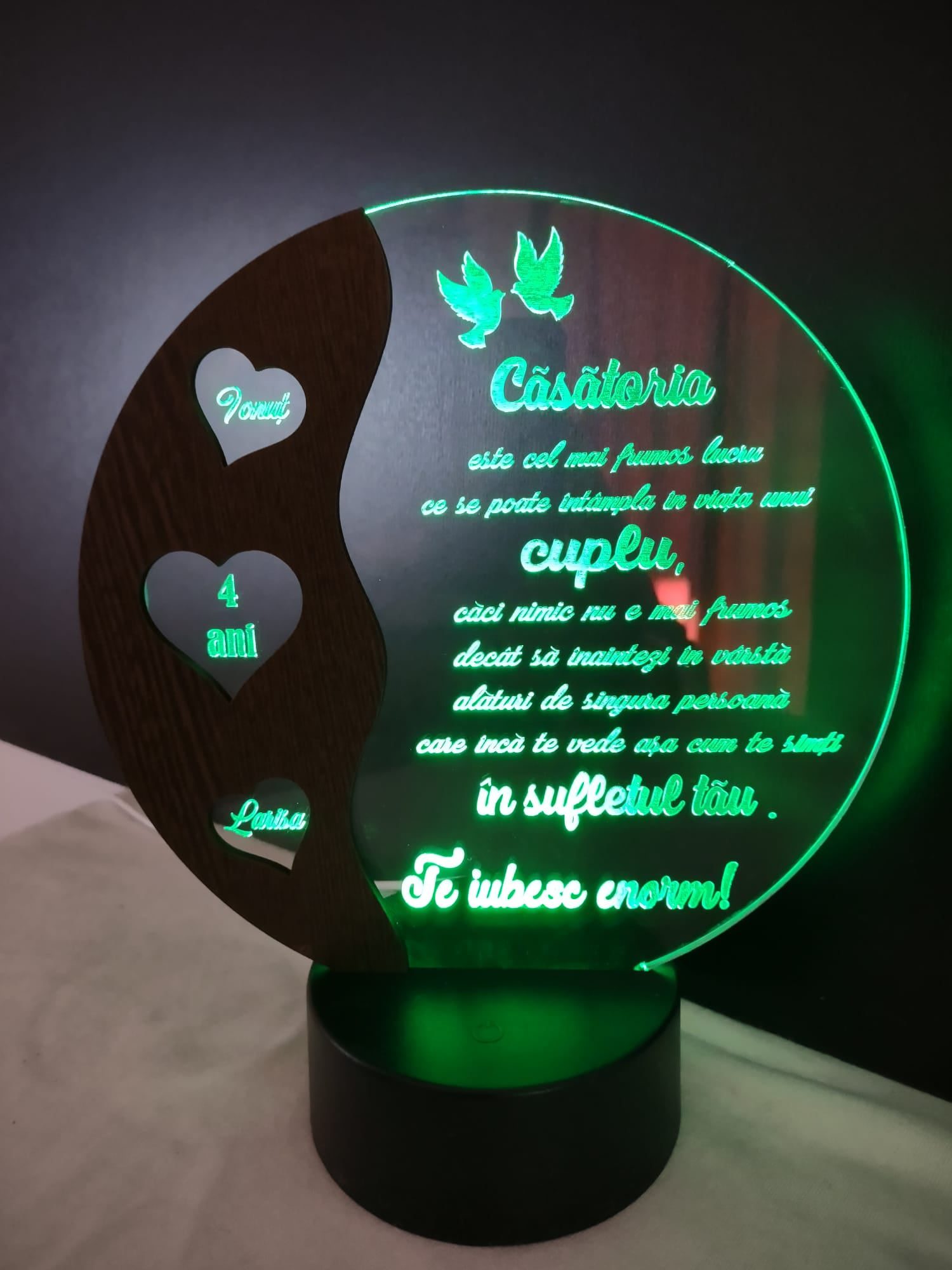 Lampa trofeu acril "Casatoria"