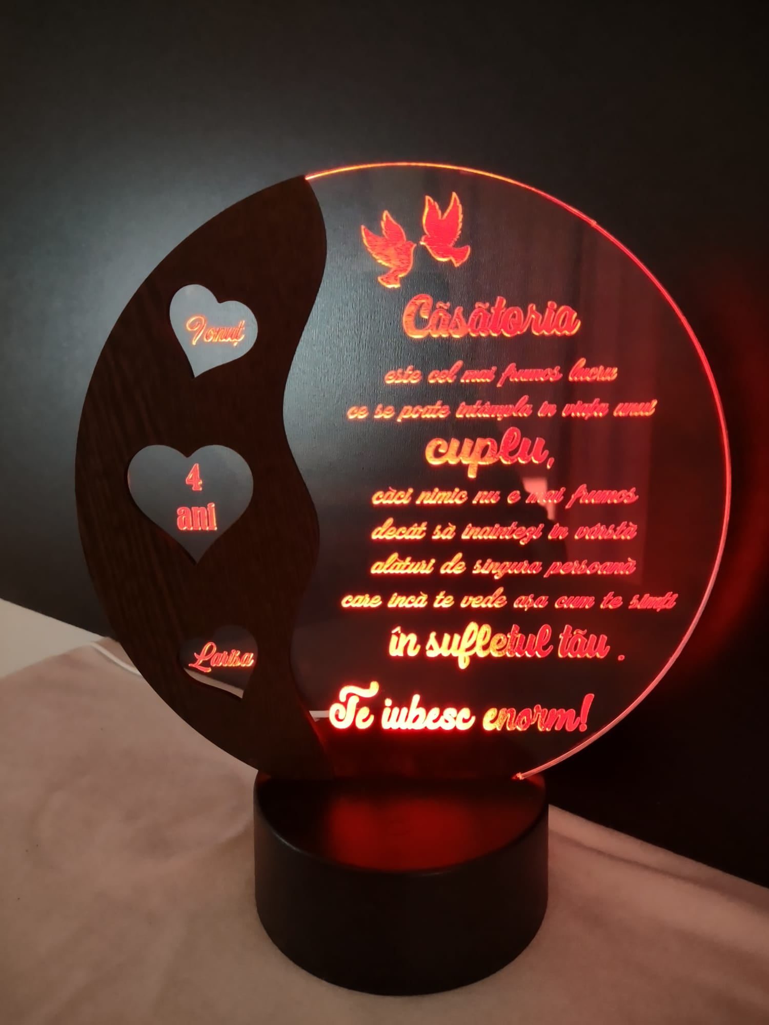 Lampa trofeu acril "Casatoria" - imagine 10
