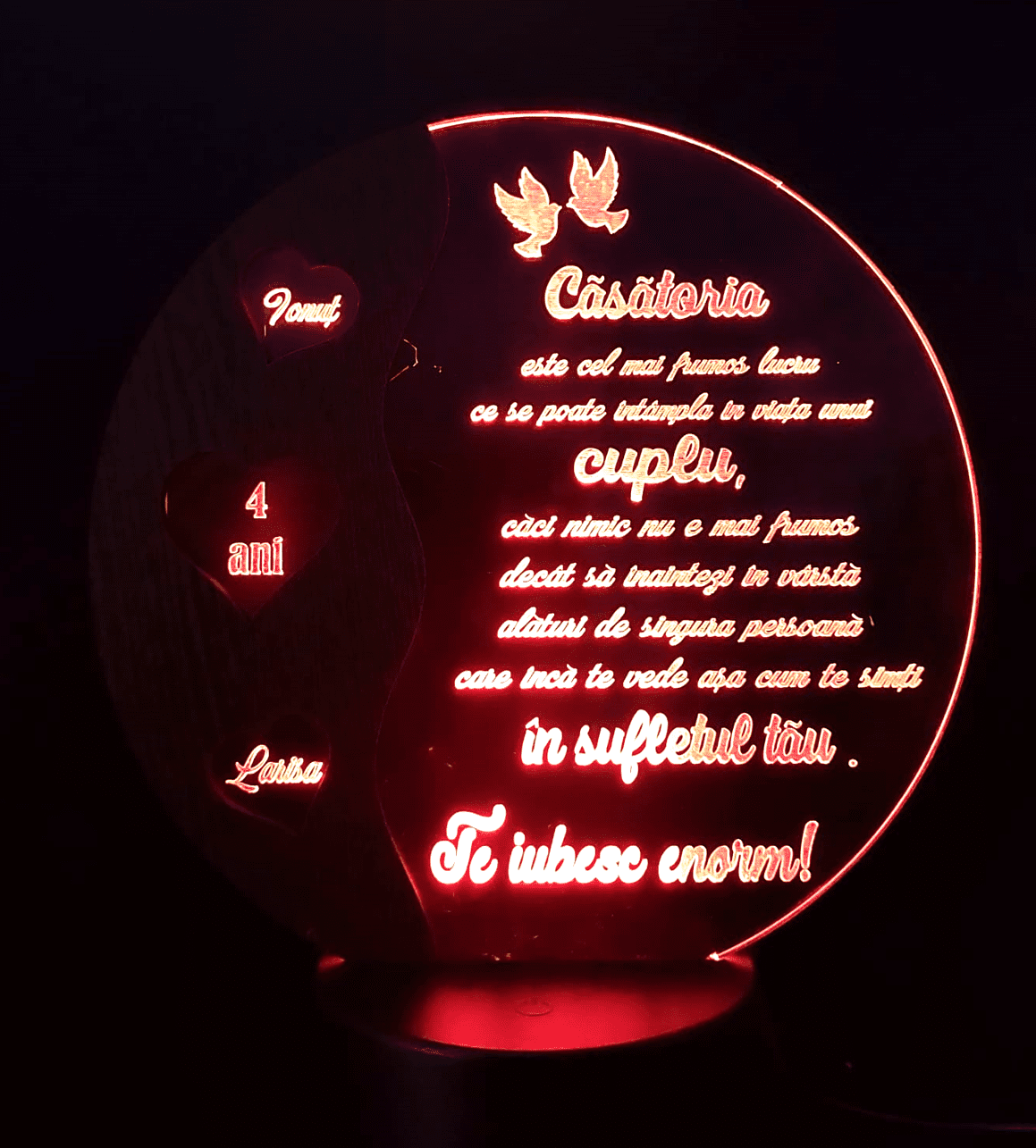 Lampa trofeu acril "Casatoria" - imagine 7