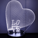 Lampa trofeu acril " Inima LOVE"