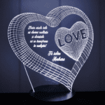 Lampa trofeu acril "2 inimi"