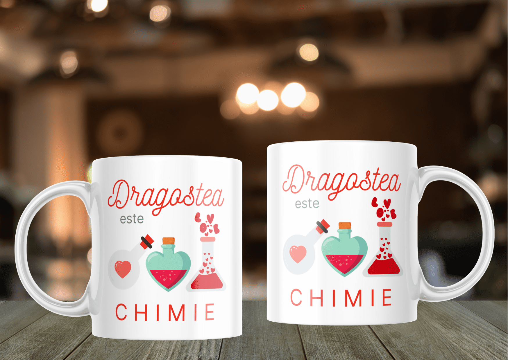 Cană personalizată "Dragostea este chimie"