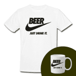 "Just drink it." Set Personalizat – Tricou + Cană