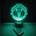 Lampa trofeu din acril cu LED multicolor - Manchester United, fotbal club, efect 3D, telecomanda, touch
