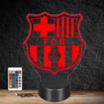 Lampa trofeu din acril cu LED multicolor - FC Barcelona, fotbal club, efect 3D, telecomanda, touch
